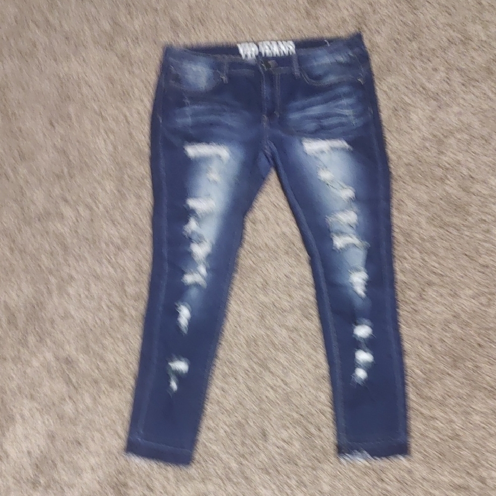 VIP Blue Skinny Jeans with Distressed Details